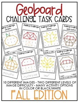 Preview of Geoboard Challenge Task Cards - Fall