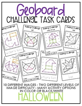 Preview of Geoboard Challenge Task Cards - Halloween