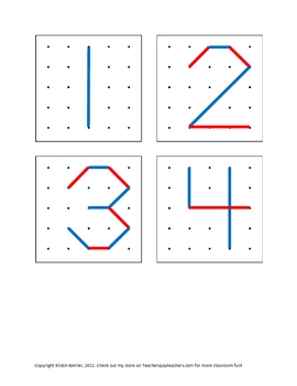 Geoboard Number Diagrams for Pre-k, Kindergarten or 1st by Kristin Berrier