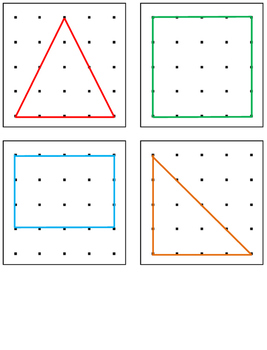 Preview of Geoboard Shapes and Numbers Task Cards