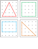 Geoboard Shapes and Numbers Task Cards