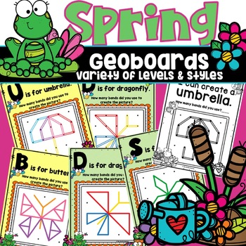 Preview of Geoboard Task Cards Spring