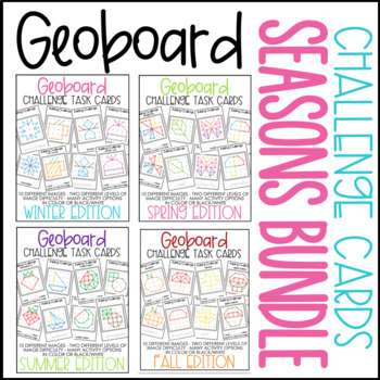 Preview of Geoboard Task Card Bundle - Seasons