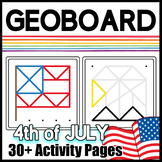Geoboard Task Cards & Activity Mats: Fourth of July