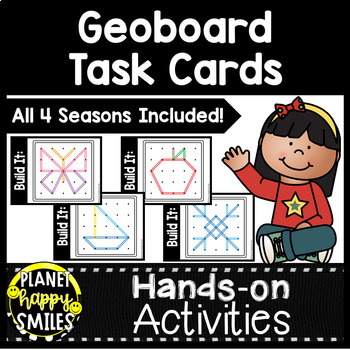 Preview of Geoboard Task Cards- All Four Seasons Task Cards