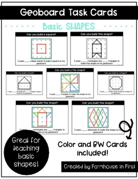 Preview of Basic Shapes Geoboard Task Cards