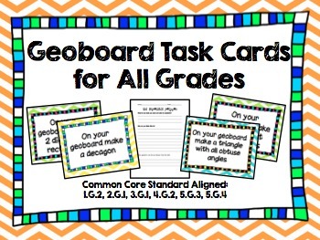 Preview of Geoboard Task Cards Common Core Aligned Grades 1-5