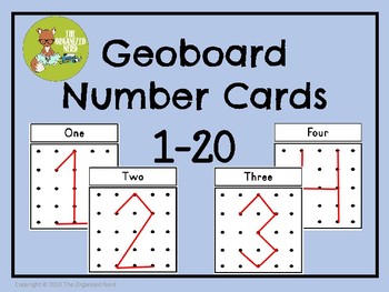 Preview of Geoboard Task Cards - Numbers 1-20