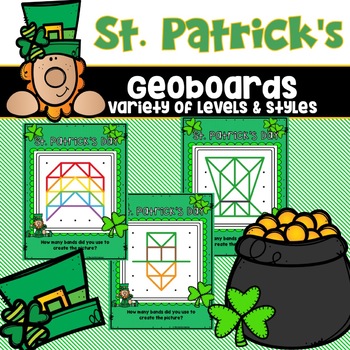 Preview of Geoboard Task Cards St. Patrick's Day FLASH FREEBIE