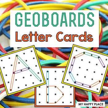 Preview of Geoboards Alphabet Task Cards - Upper and Lowercase Letters Fine Motor Activity