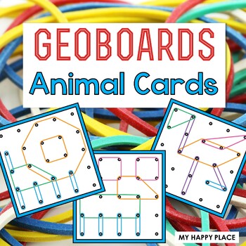Preview of Geoboards Animals Task Cards - Fine Motor Activity - Morning Tub