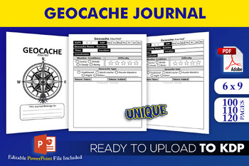 Preview of Geocache Journal Geocaching Keeper | KDP Interior Template Ready to Upload