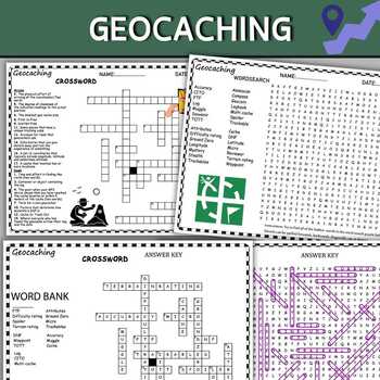 Preview of Geocaching Fun Puzzles ,Word Search And Crosswords