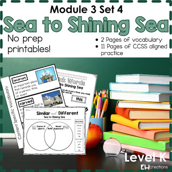 Preview of Kinder Geodes® - Sea to Shining Sea - Guided Reading Printables, CCSS aligned