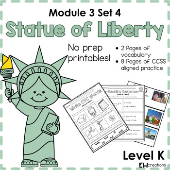 Preview of Geodes® - Level K - Statue of Liberty - Kinder Guided Reading, No Prep Printable