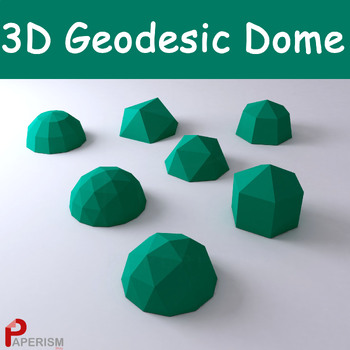Preview of Geodesic Dome foldable Net Math - geometric folded dome, architecture activity