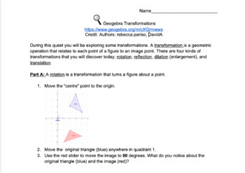 Preview of Geogebra Transformation Guided Discovery