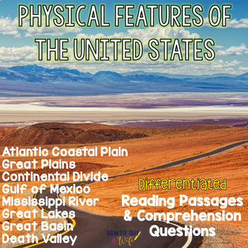 Preview of Physical Features of the US- Reading Passages for Geographic Landforms Bundle