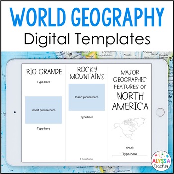 Preview of Geographic Features (World Geography) Digital Templates (SOL 3.6)
