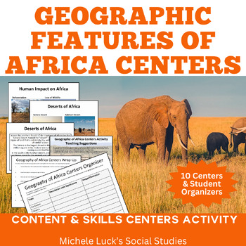 Preview of Geographic Features of Africa Centers Activity for Geography
