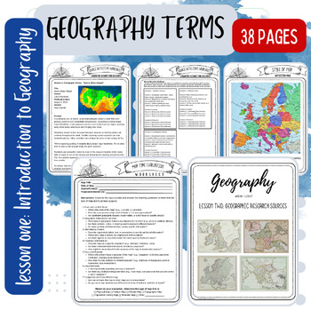 Preview of Geographic Research Sources - Geography Lesson for 5th grade