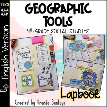 Preview of Geographic Tools Lapbook - 4th Grade Social Studies