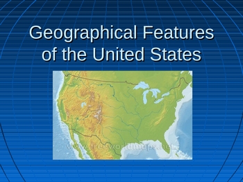 Preview of Geographical Features of the United States PP (Ga. 4th Grade Standard)