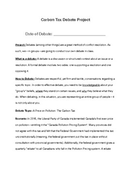 Preview of Geographical Issues: Carbon Tax Debate Project