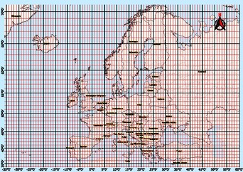 Preview of Geographical coordinates Geographic Grids Capitals of European Countries