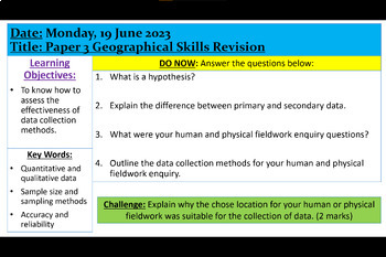 Preview of Geography AQA GCSE Paper 3 Skills Revision︱UK Teachers