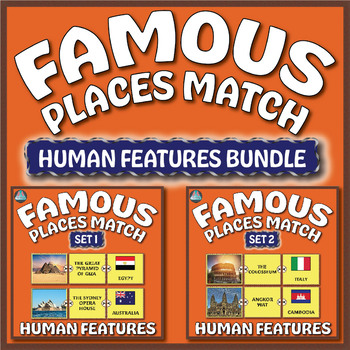 Preview of Geography Activity: Famous Places Match – Human Features Bundle
