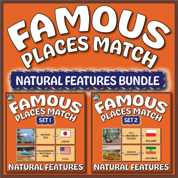 Preview of Geography Activity: Famous Places Match – Natural Features Bundle