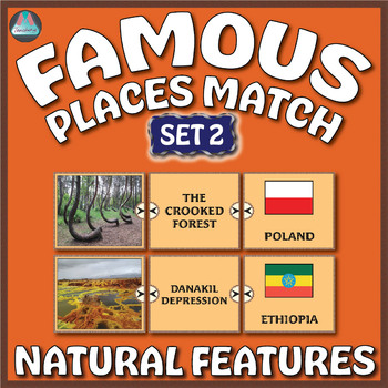 Preview of Geography Activity: Famous Places Match – Natural Features Set 2