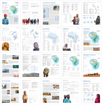 geography africa by thematic worksheets teachers pay teachers