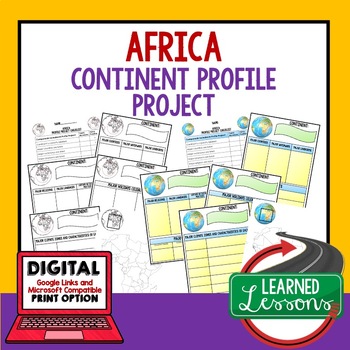 Preview of Africa Project Activity World Geography, Digital Distance Learning & Print
