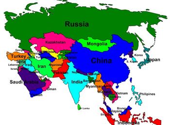 Preview of Geography- Asia Labeling Puzzle Map