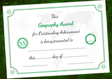 Geography Award Certificate