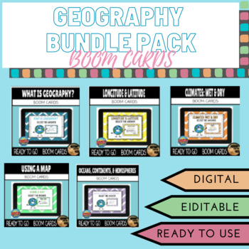 Preview of Geography BUNDLE: BOOM CARDS