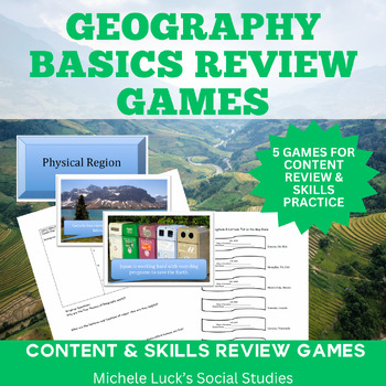 Preview of Geography Basics Review Games Centers Activities & Wrap-up