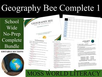 Preview of Geography Bee 1 - Schoolwide Complete Set (or Classroom)