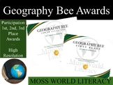 Geography Bee Award Certificates