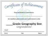 Geography Bee Award Template