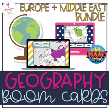 Preview of Geography Boom Cards BUNDLE for Distance Learning: Europe and the Middle East