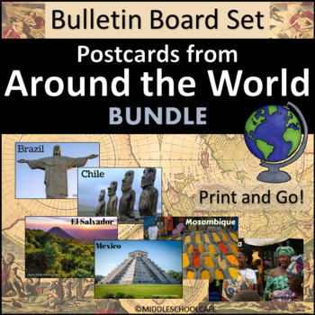 Preview of Geography Bulletin Board BUNDLE - Postcards from Around the World