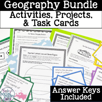 Preview of Geography Activities, Projects & Task Cards