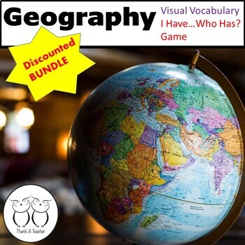 Preview of Geography Bundle I Have Game and Vocabulary