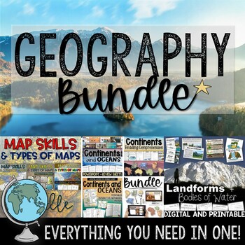Preview of Geography Bundle– Map Skills, Landforms & Bodies of Water, Continents and Oceans