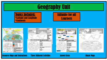 Preview of Geography Bundle: World Atlas and Map Skill Activities