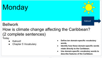 Preview of Geography Caribbean Project/Vocab Slides/Bellwork/** Example Assignment SpEd