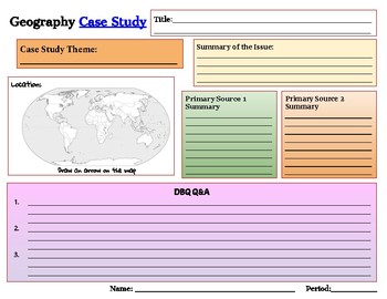 geography case study template